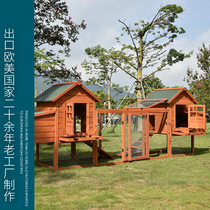Chicken Cage Chicken Coop House Henhouse Pigeon Rabbit Cage Home Big outdoor Wooden Breeding Cat Rabbit Cage Tray Solid Wood