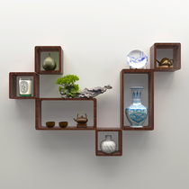 Bogo frame solid wood Chinese wall-mounted teapot display rack simple modern multi-treasure antique frame