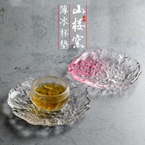 Xiaozongshan Yao Kiln Coaster Thin Ice Series Crystal Wine Coasters Japanese-style Tea Coaster Pot Chengshan Sakura Coaster ins ins Wind