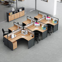 Guangdong Clerk of Staff Desk 6 Peoples Brief Screen Station Cassette Out Glyph L Employee Computer Desk Partition Blocking Position