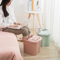 Portable massage plastic raised foot bucket household heat preservation covered footbath massage foot bath bucket thick foot bath bucket