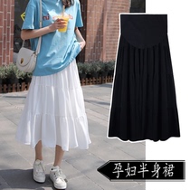 Pregnant womens summer clothes new fashion skirt summer hot mom chiffon A-line belly skirt top two-piece suit