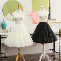 Boneless pannier mid-length 60cm daily violent soft yarn lolita Lolita organza skirt for summer