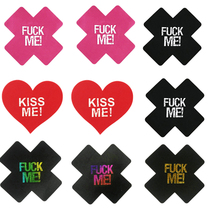 Disposable milk stickers Anti-bump fun printed letters FUCK luminous cross nipple stickers Ultra-thin sexy breathable chest stickers