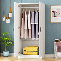 Wardrobe modern simple adult hanging wardrobe wooden bedroom rental room multi-function balcony locker bag installation