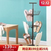 Shoe rack outdoor balcony windproof cotton slippers storage floor-standing outdoor multi-layer adhesive hook hanger outside the window Sun shoes