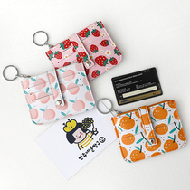 6 card position Korean version of ins short access card multi-function key bag mini student Lady change small bag