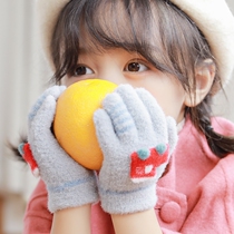 Baby gloves 1 year old 4 children five fingers autumn and winter warm thin girls boys cute knitted children cartoon children