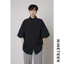 Nineteen autumn 2021 summer new simple and wild loose casual teen men and women solid color short-sleeved shirt T-shirt