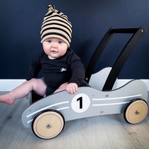 ins new Nordic childrens room wooden trolley childrens hand push toddler toy car shooting props