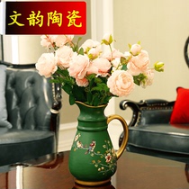 American retro rose flower art set flower arrangement decoration creative living room table vase simulation flower bouquet