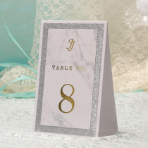 Zhen Juxi Imprint High-end Personality Creativity Customized Marble Tattoo Table Card Bronzing Event Table Number Card Annual Meeting Seat Card