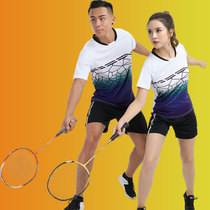 Summer badminton suit Womens suit Quick-drying short-sleeved t-shirt Mens sports uniform Tennis table tennis suit shorts custom