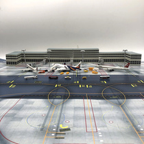 1 400 Airport ground handling vehicle Terminal covered bridge conning tower Street light Ground handling paper simulation airliner model accessories