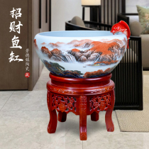 Jingdezhen Chinese household living room extra large ceramic fish tank fish tank filter circulating water turtle goldfish tank