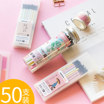 Wen Xi neutral refill full needle tube replacement core water refill girl black 0 5mm stationery wholesale 0 38 students with cute Korean hipster box high school students test carbon pen heart pen core