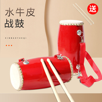 Xinbao waist drum childrens adult head layer buffalo leather drum 3 size solid wooden drum barrel with wooden stick