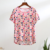 AB lingerie brand recycled fiber womens top crew neck homewear middle-aged casual short sleeves ladies G183