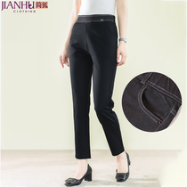 Middle-aged mother autumn casual straight pants spring and autumn Joker small feet pants middle-aged and elderly womens foreign style suit pants