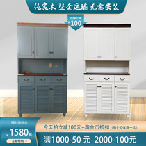 American shoe cabinet solid wood European porch cabinet shutter door locker household door multi-layer large capacity storage dustproof