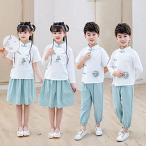 Childrens Chinese studies clothing the Republic of China students the May 4th Youth Zhongshan suit the red song chorus Poetry Recitation