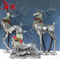 Christmas deer ornaments scene Christmas elk desktop tin Nordic fawn simulation sika deer reindeer decorations