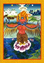 The knot protector Dapeng golden winged bird Buddha painting like thangka plastic seal hanging painting small gold wing Dapeng photo paper double-sided plastic seal