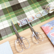 Simple transparent hand scissors utility knife creative multifunctional diy hand book tool portable scissors for students