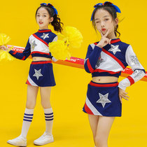 Childrens cheerleading primary and secondary school students campus sports costumes male and female children Football baby cheerleaders performance costumes