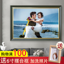 Wedding photo frame wall hanging 24 inch 20 enlarged size custom washed wedding photos made with frame printing production