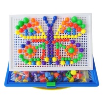 Mushroom nail combination plate plastic puzzle insert beads childrens educational kindergarten baby boys and girls intelligence toys