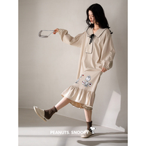 Beyan History Nubi Pyjamas Woman Spring Autumn Season Pure Cotton Long Sleeve Sleeping Dress Cute Cartoon Woman College Wind Home Dress long dress