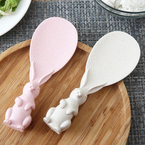 Rabbit rice spoon is not easy to stick to Rice home cute creative rice shovel cartoon wheat straw spoon rice shovel rice scoop
