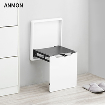 Home hidden wall-mounted folding stool porch door chair changing shoes stool door shoe stool bathroom stool