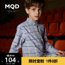MQD Boy Clothing Boy Plaid Shirt Spring Autumn New Blouse Children Pure Cotton Shirt CUHK Child Korean Version Shirt Tide
