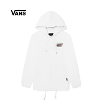 Vans official white and red checkerboard work machine Can mountain men and women lovers hood jacket jacket