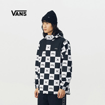 Vans official black and white Checkerboard Skull print Mens and womens couple jacket
