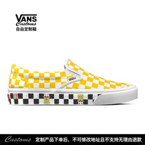 (Vans free custom shoes)Vans Vans official mens shoes womens shoes SLIP-ON board shoes checkerboard grid