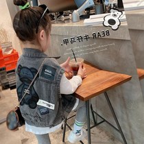 Girl Jacket Spring Autumn 2022 New Baby Spring Denim Waistcoat Vest Children Spring Clothing Pro children Baby Clothes