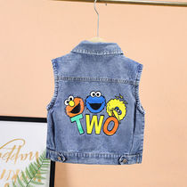Child Denim Waistcoat Dress Jacket Spring Autumn Boy Vest Spring Clothing 2022 New Boy Marclip Baby Kampa