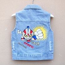 Boy Cowboy Waistcoat Spring Autumn 2022 New Children Foreign Air Outside Wearing Vest Mens Baby Spring and Childrens Horse Clip Tide