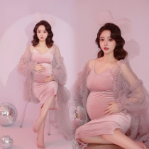 357 pregnant woman photo clothing rental pink gauze skirt suspender fairy beautiful art photo photo studio