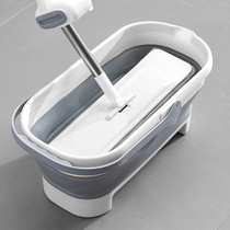 Rectangular Mop Bucket 2022 New Home Wash Mop Folding Bucket Basin Large plastic Hand Rinse Mop Bucket