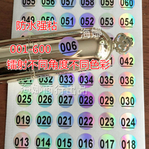 Digital water bottle Cup number number sticker laser waterproof label 01-600 sticker nail polish sticker