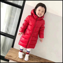 2020 new childrens clothing down jacket medium long hooded middle large childrens white duck down boy and girl warm thickened jacket
