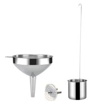  Thickened stainless steel wine raisin oil leakage wine funnel Long handle wine beater funnel with removable filter Wine spoon wine set