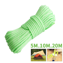 Outdoor camping luminous rope tent rope wind rope thick high strength nail rope canopy fixed wind rope 20 meters