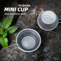 Nobana outdoor small wine glass mountaineering camping barbecue lightweight portable water glass 304 stainless steel 50ml cup