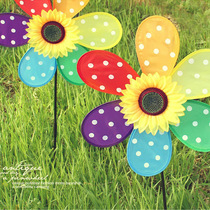 Selpa Outdoor Windmill Double Double Decorated by Sunflower Flowers Windmill Campgrounds Campgrounds