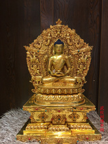 Nepal handmade tantric Buddha statue gilt backlit 57cm high Buddha statue 33cm Amitabha boutique